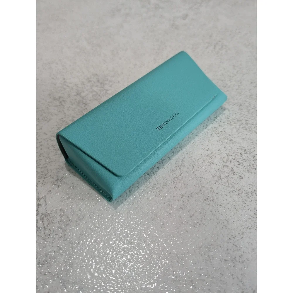Tiffany & Co. Blue Eyeglass Sunglasses Case Leather Travel Case